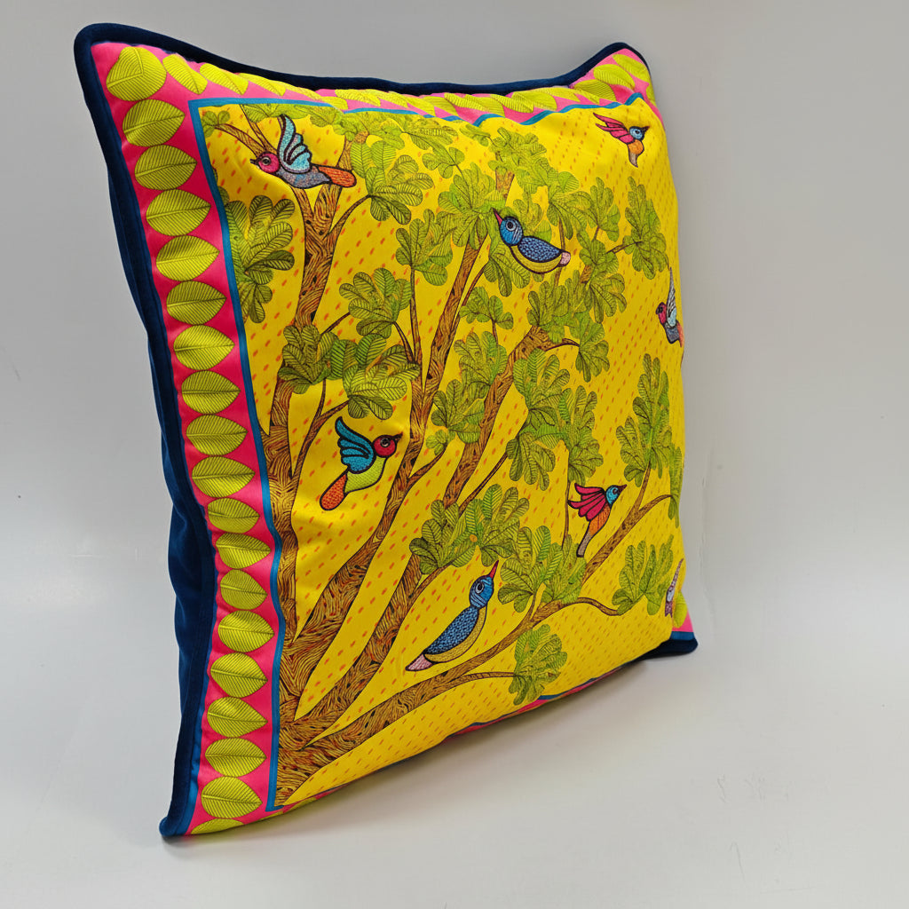 Yellow Bird Cushion Cover