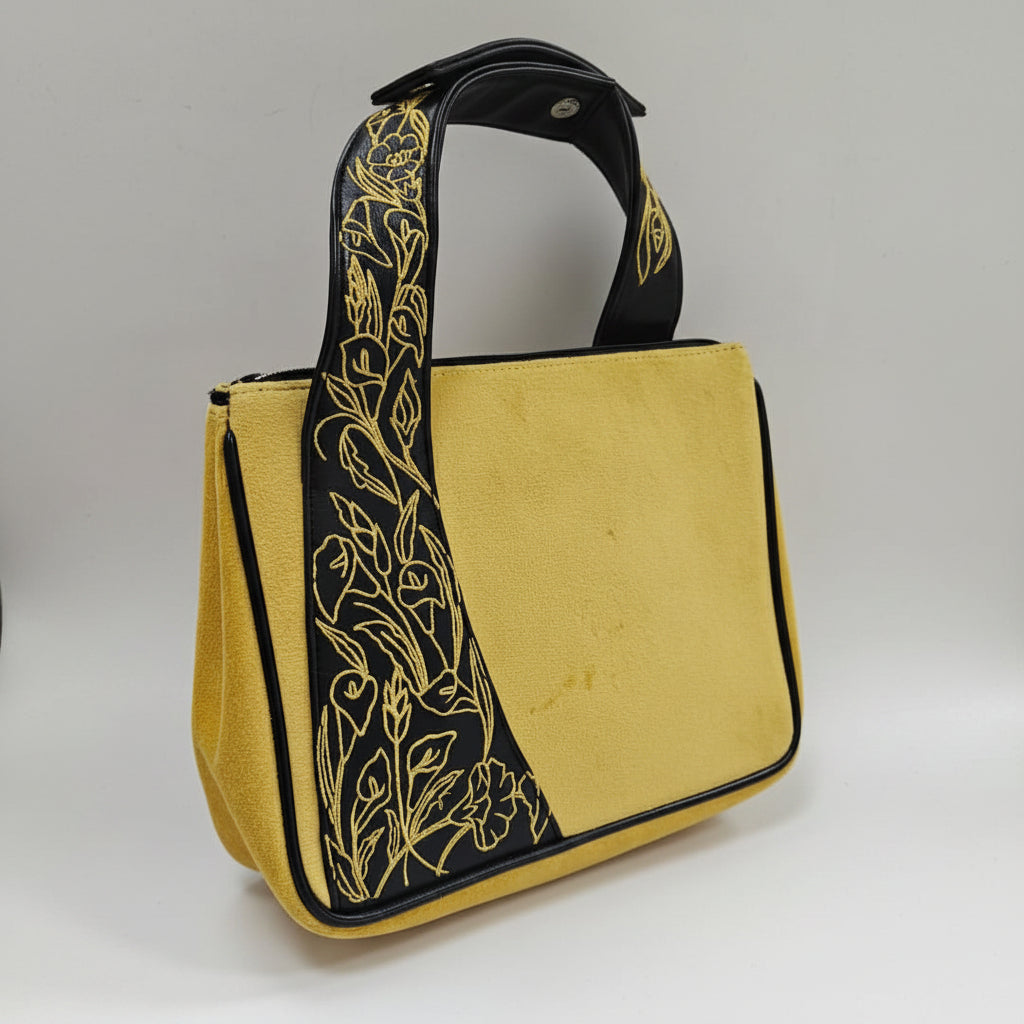 Yellow Black Handbag