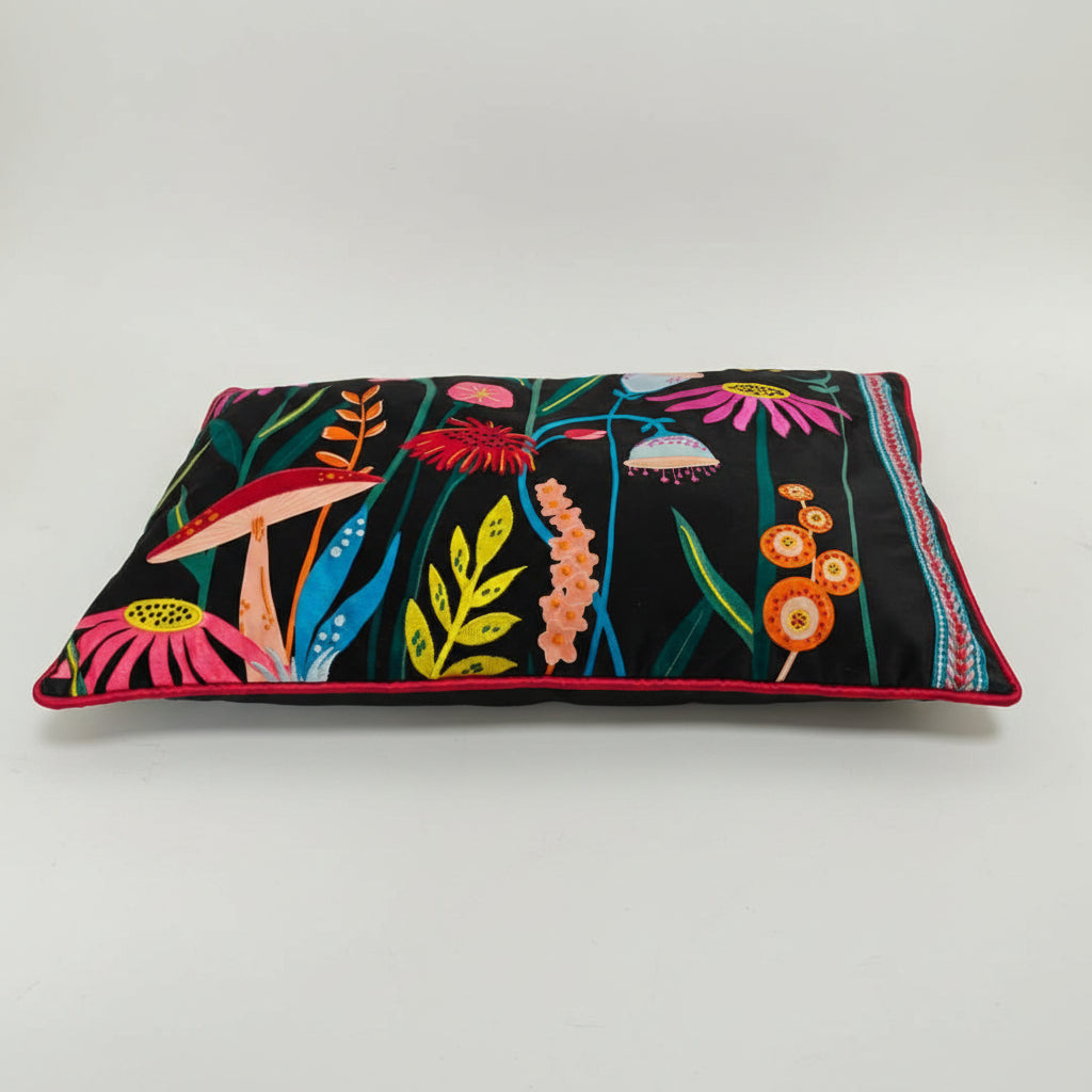Flora Velvet Lumbar Cushion
