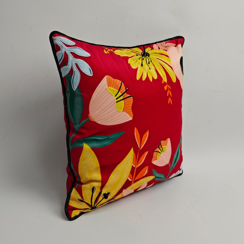 Bold Flora Velvet Cushion