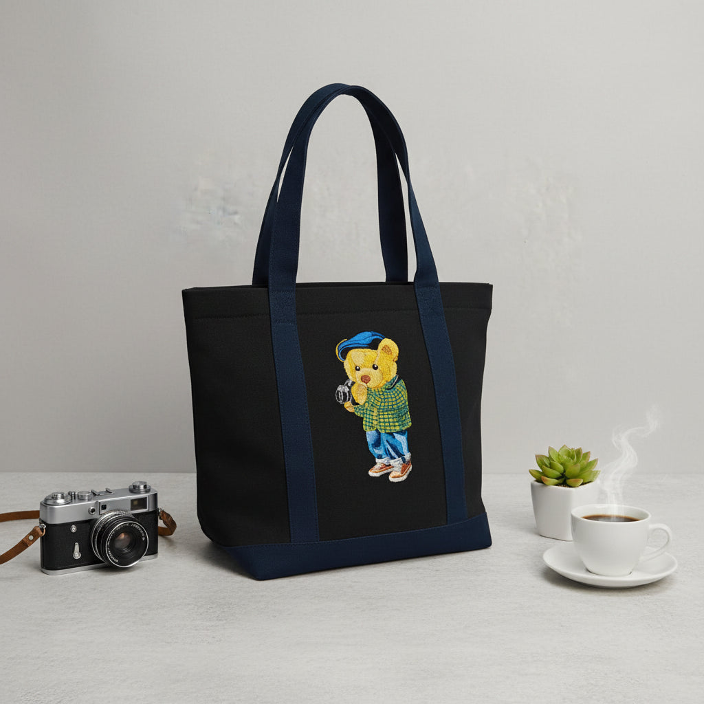 Camera Bear Small Tote Bag