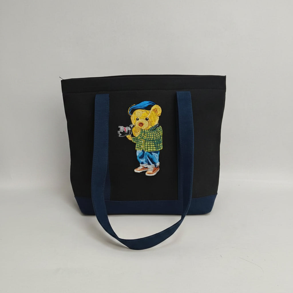 Camera Bear Small Tote Bag