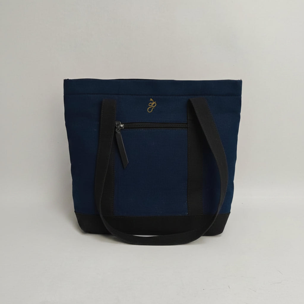 Camera Bear Blue Black Small Tote Bag
