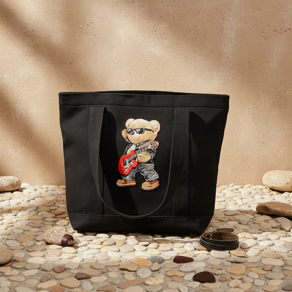 Guitar Bear Small Tote Bag