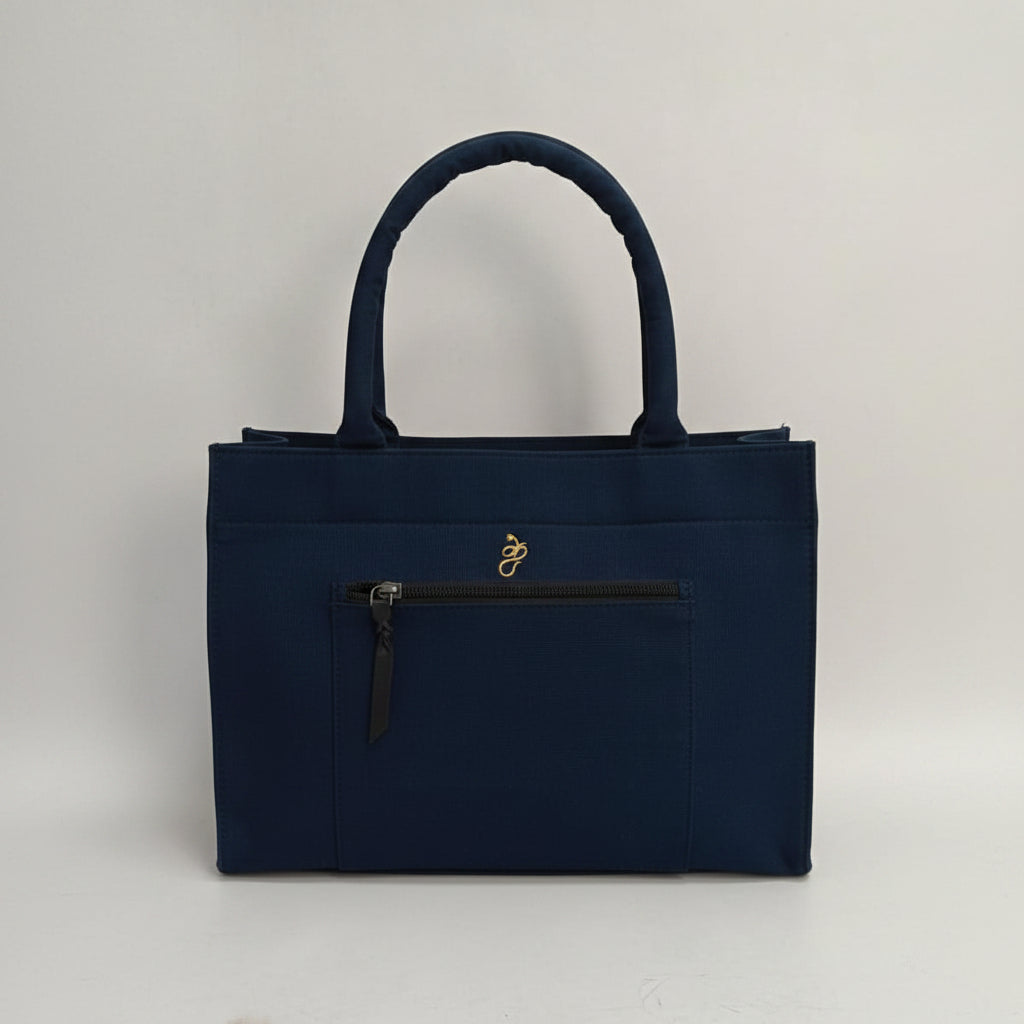 Car Bear Blue Medium Handbag