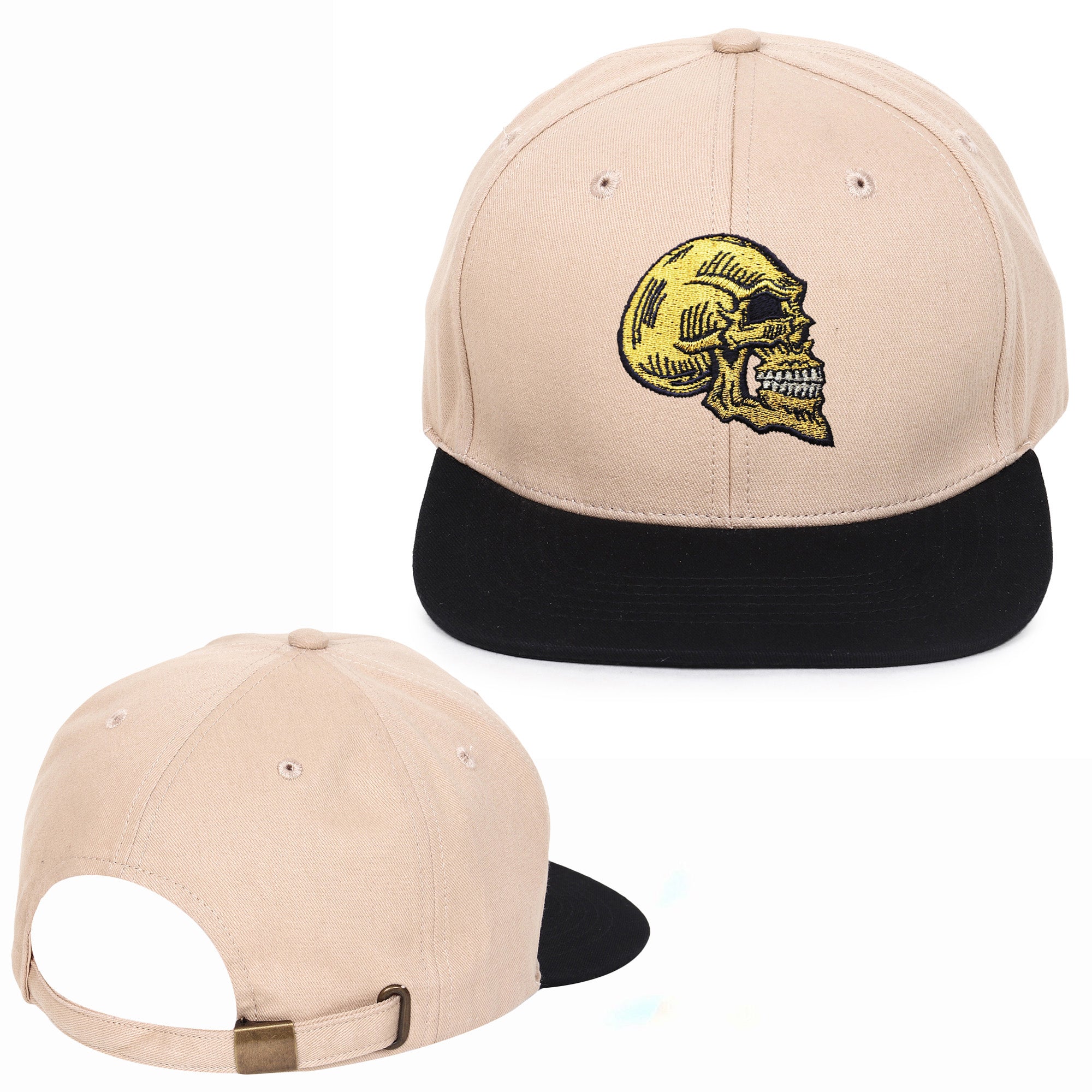 Golden Skull Embroidered Hip Hop Caps