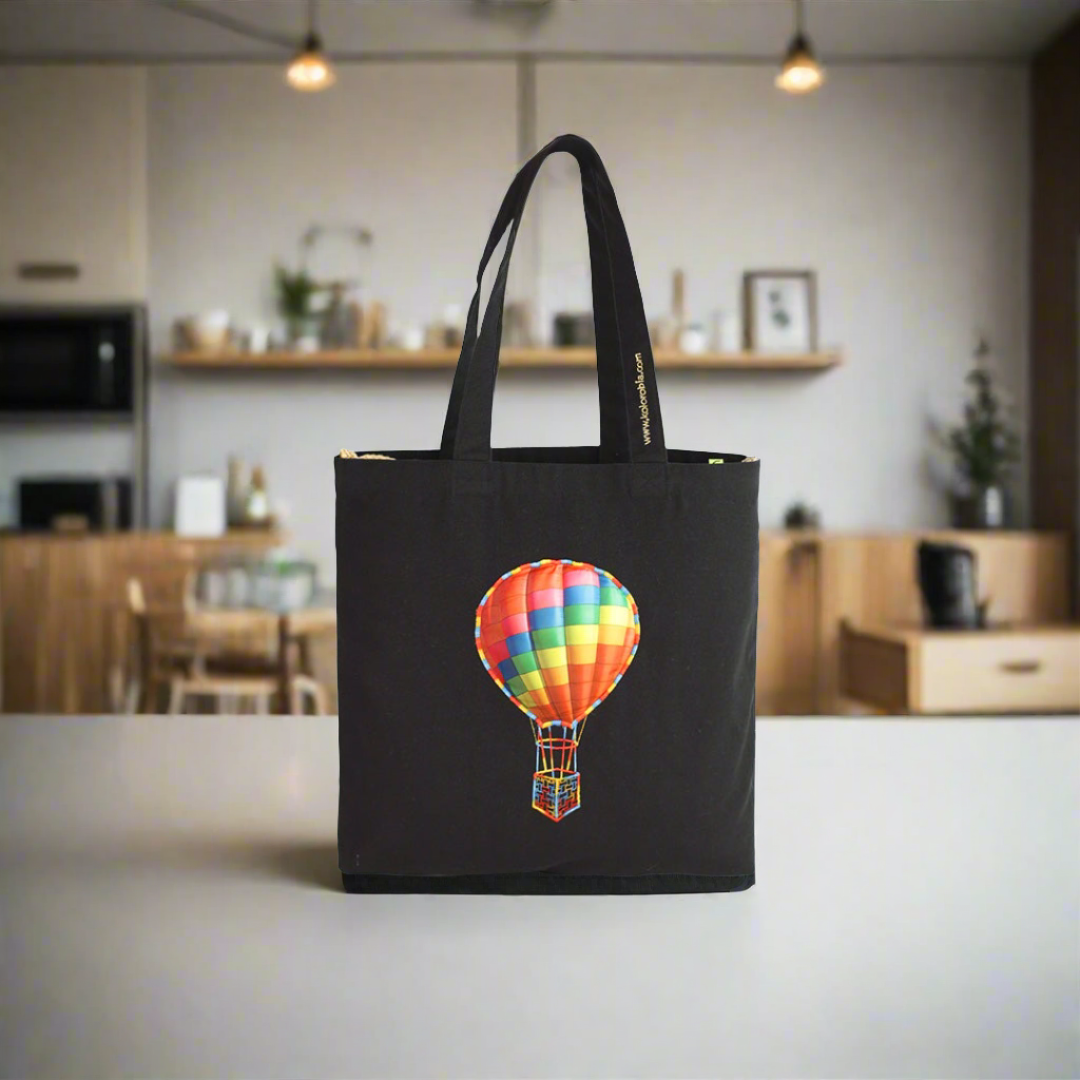 KOLOROBIA Kolorobia Cappadocia Jhola shopper bag-Black | Jhola bag | Shopping bag 