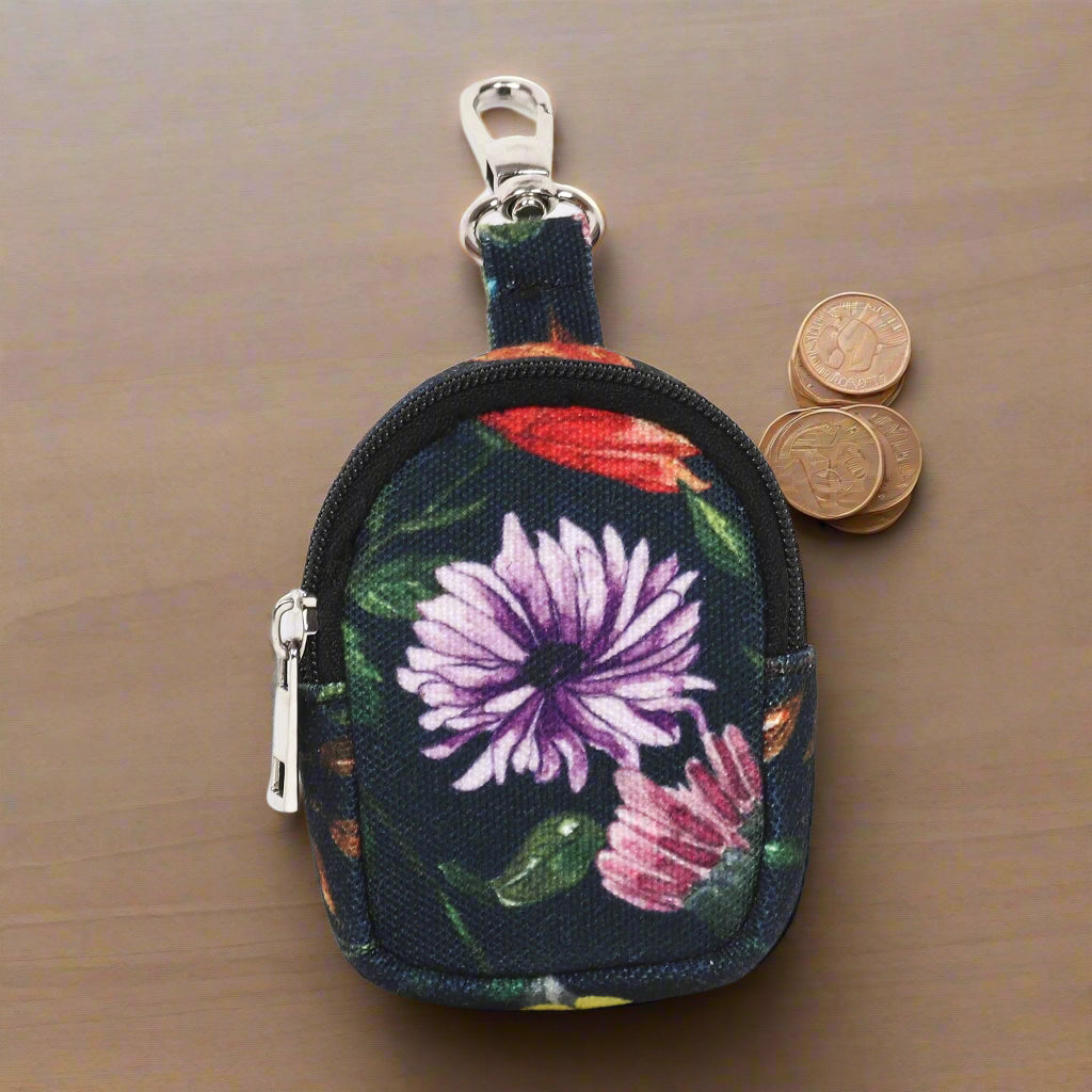floral printed earpod case and coin pouch 