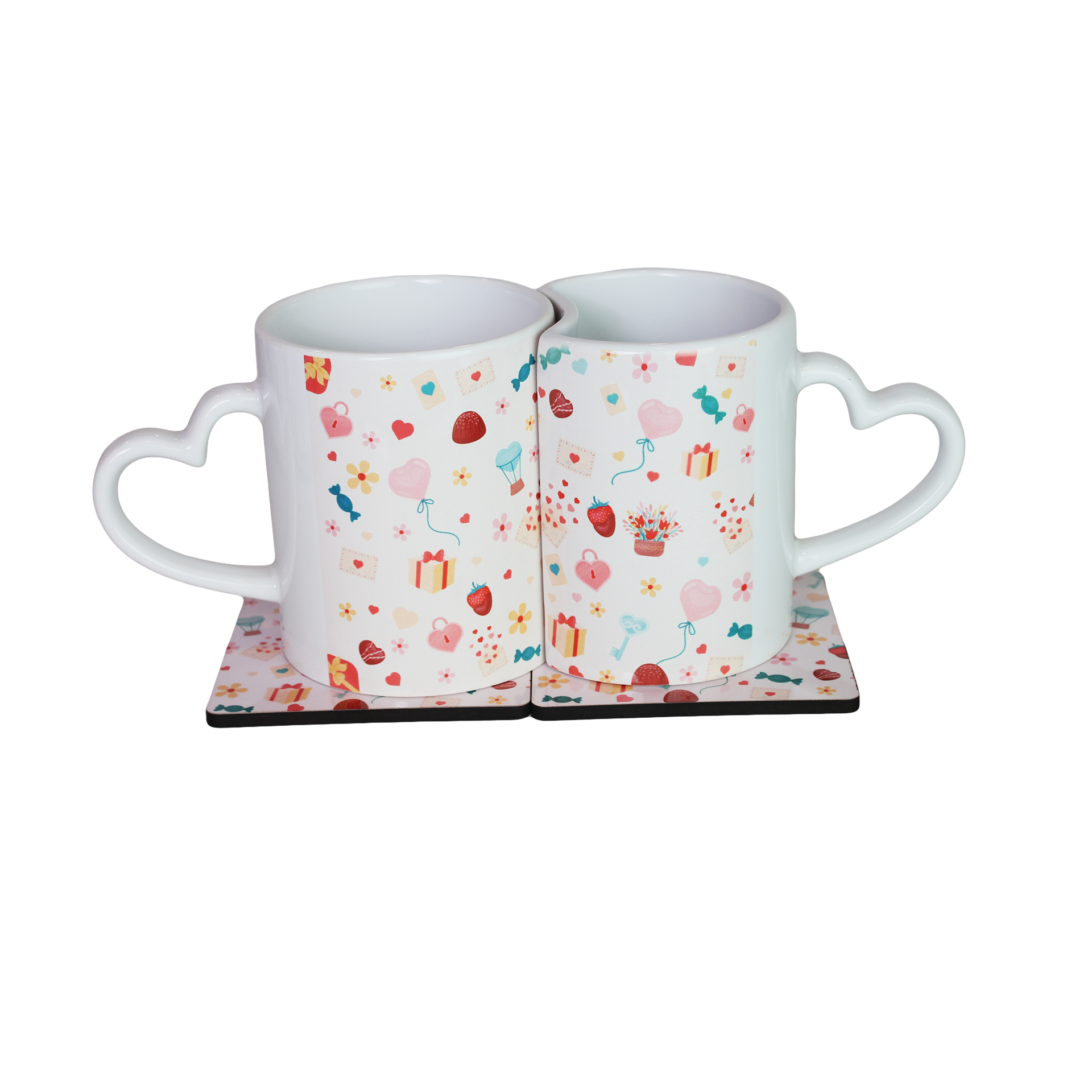 Heartstrings – Lover Mugs & Coaster Set