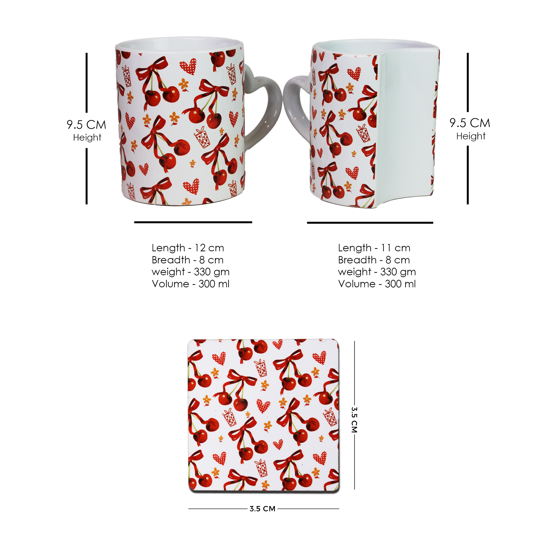 Heartfelt – Lover Mugs & Coaster Set