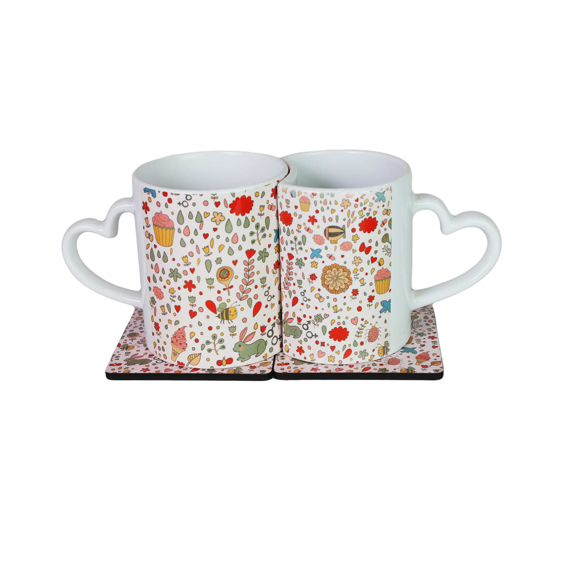 Love in Bloom – Lover Mugs & Coaster Set