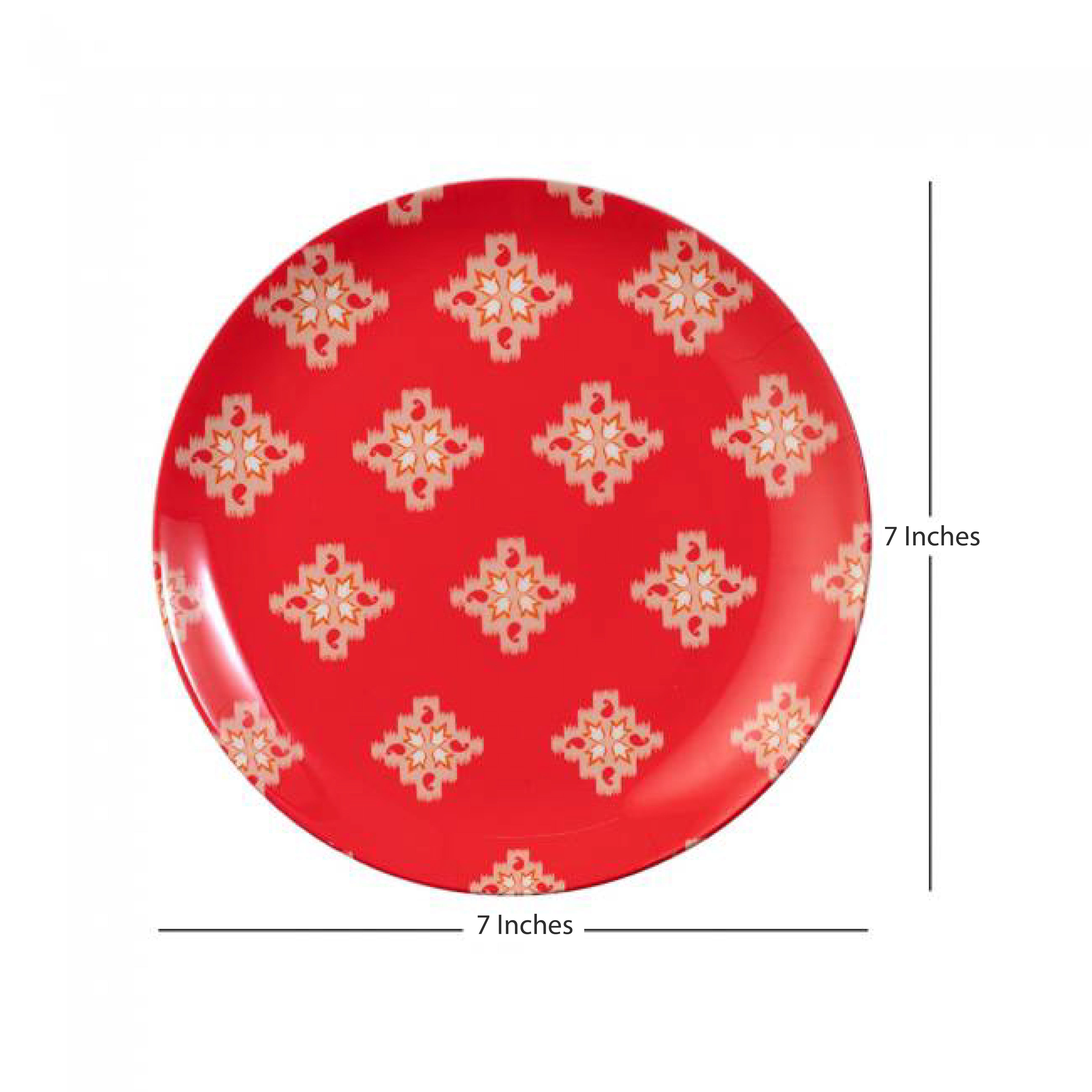 Decorative Wall Plate - Red Dazzling Ikat