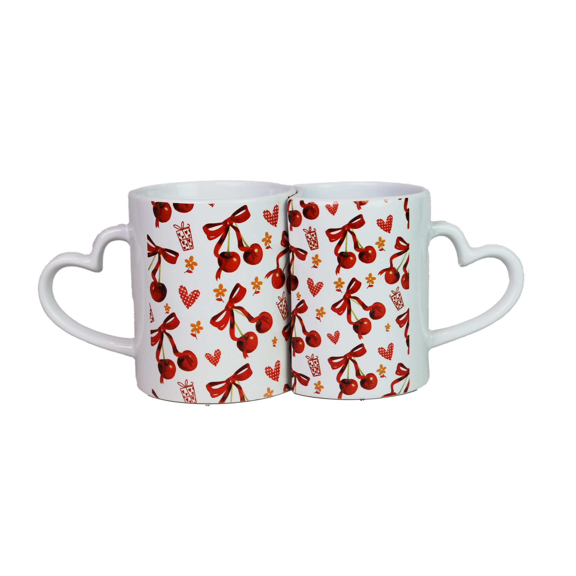 Celebrate love with this set of 2 ceramic Lover Mugs featuring heart-shaped handles and a unique interlocking design. Ideal Valentine's Day gift for couples, these romantic mugs add charm to coffee time. Perfect for gifting or special occasions