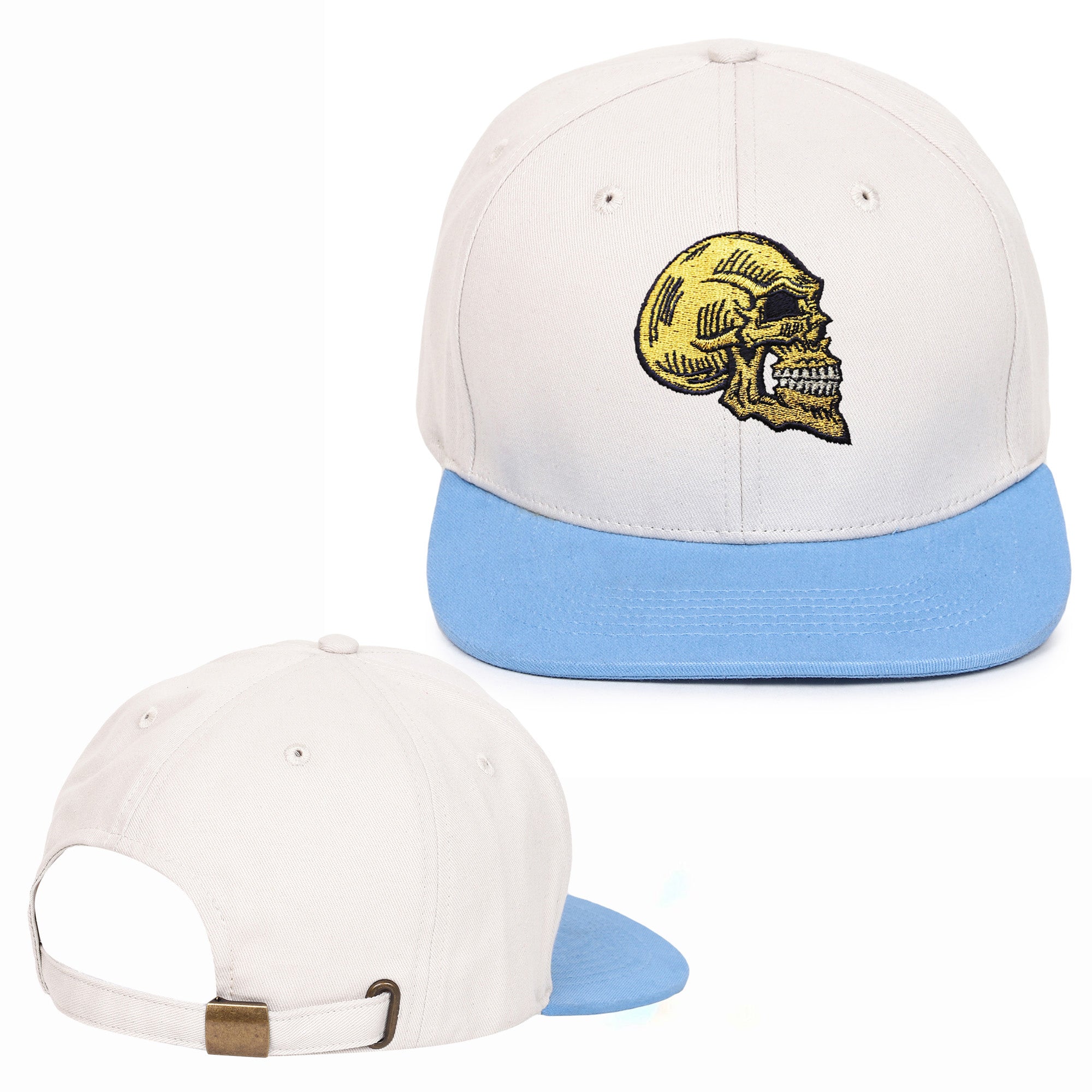 Golden Skull Embroidered Hip Hop Caps