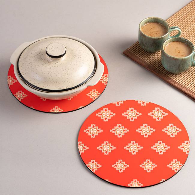 Wooden Coasters (Set of 2) - Dazzling Ikat