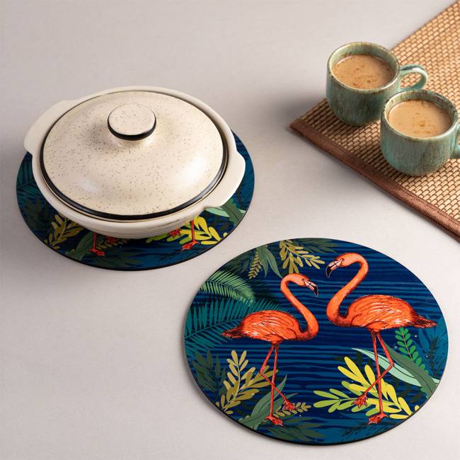 Wooden Coasters (Set of 2) - Tropical Lush