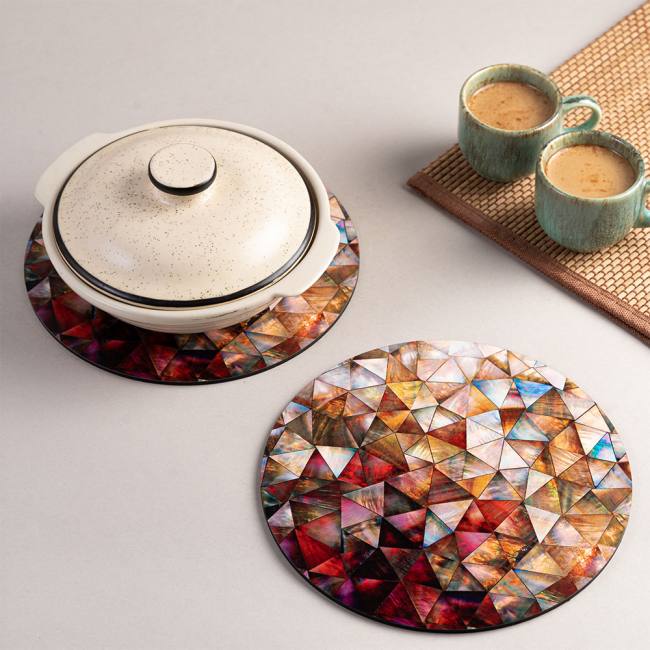 Wooden Coasters (Set of 2) - Geometric