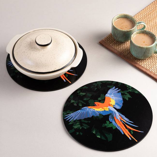 Wooden Coasters (Set of 2) - Tropical Lush