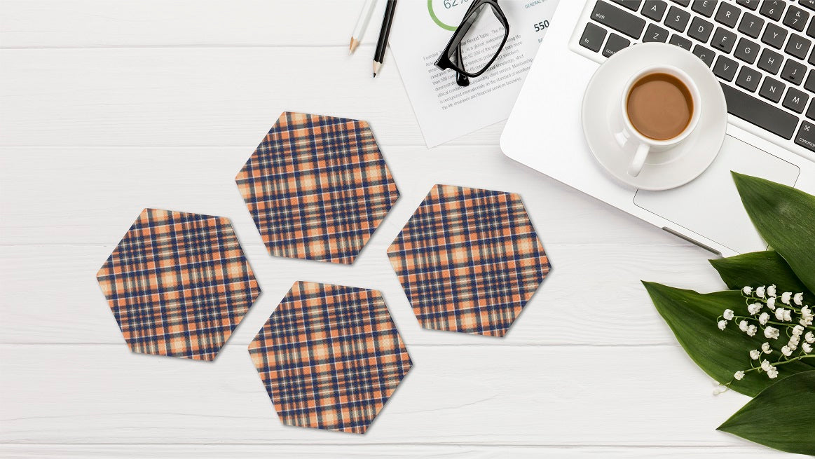 Hexagonal Coasters - Scottish Pride