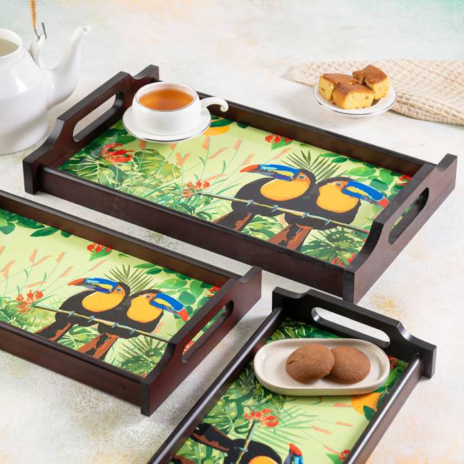 Wooden Trays - Tropical Lush