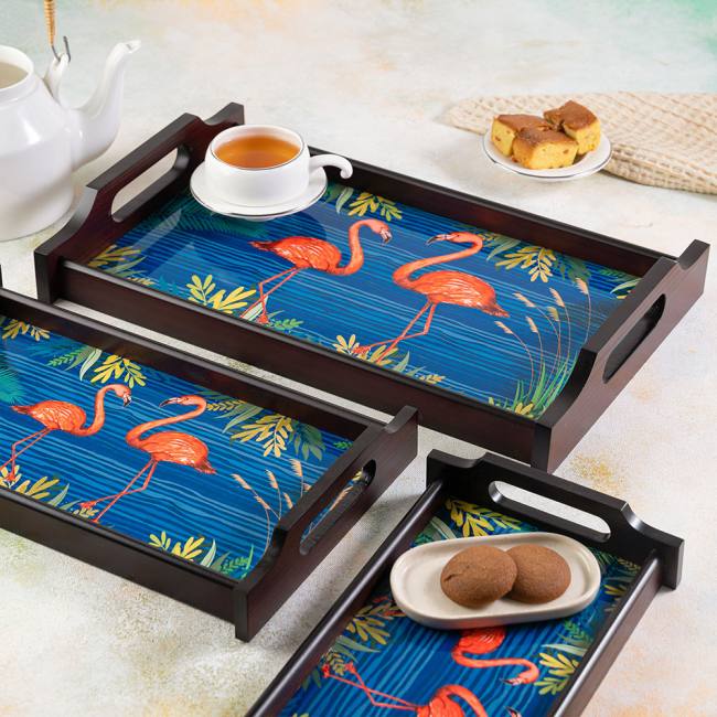 Wooden Trays - Tropical Lush